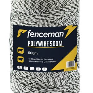 3 strand Polywire White/Green 500m